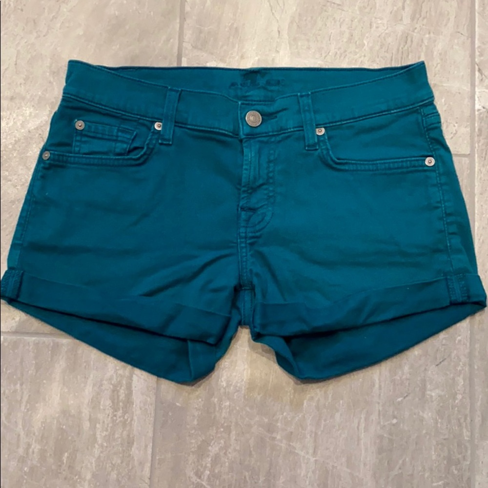Teal 7 for All Mankind shorts